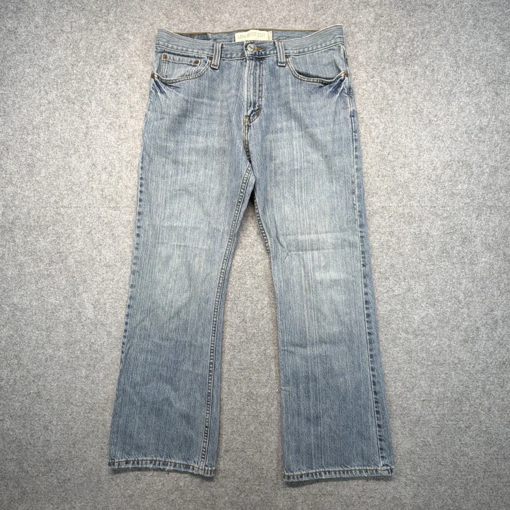 Levis 527 Jeans Mens 32x30 Blue Cotton Bootcut Western Rips Denim Pants Y2K